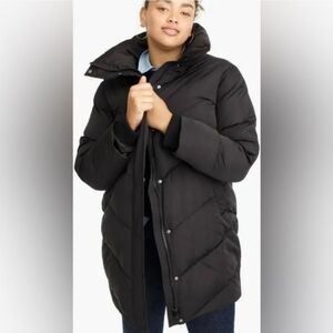 Universal Standard for J. Crew Chevron Long Puffer Jacket Size 2X